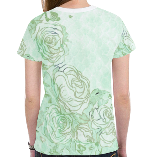 flowers 7 New All Over Print T-shirt for Women (Model T45)
