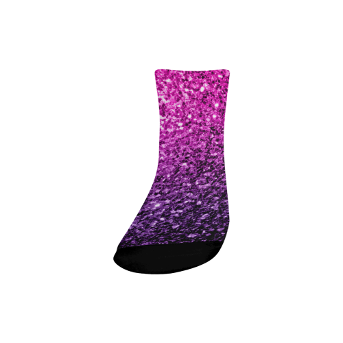 Beautiful Purple Pink Ombre glitter sparkles Quarter Socks