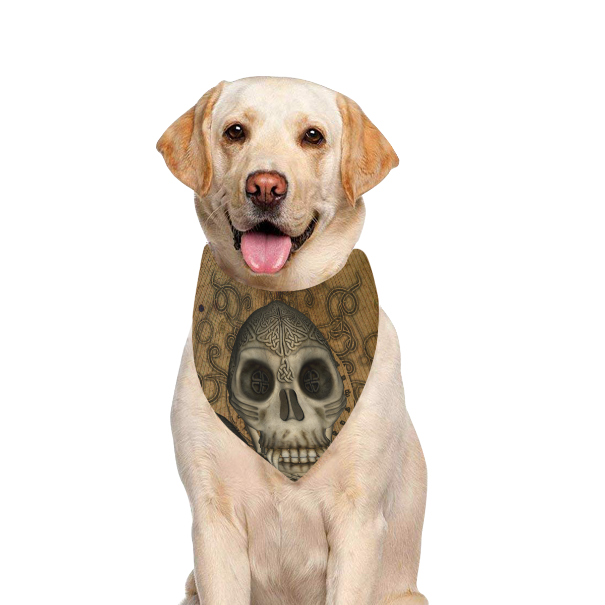 Awesome skull with celtic knot Pet Dog Bandana/Large Size