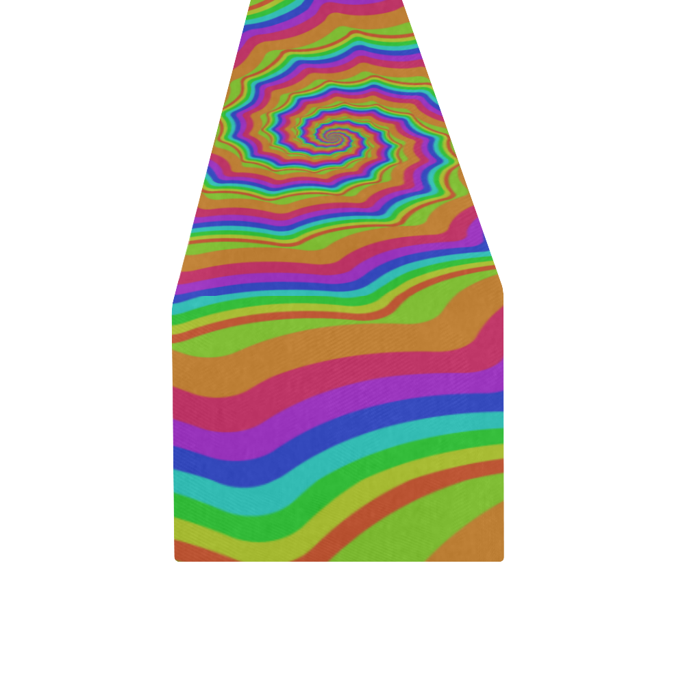 Rainbow spiral Table Runner 14x72 inch