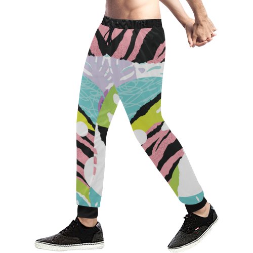 Pop Art Pink Men's All Over Print Sweatpants/Large Size (Model L11)