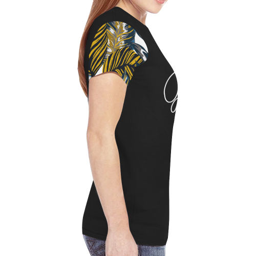 T shirt Black Tropic 1 GV New All Over Print T-shirt for Women (Model T45)