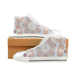 Love and Romance Heart Shaped Sugar Cookies Women's Classic High Top Canvas Shoes (Model 017)