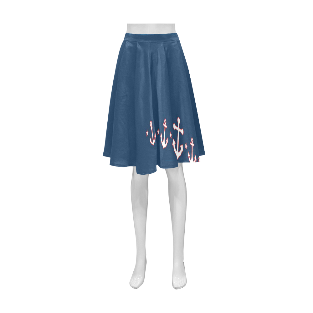 Nautical Anchor Athena Women's Short Skirt (Model D15)