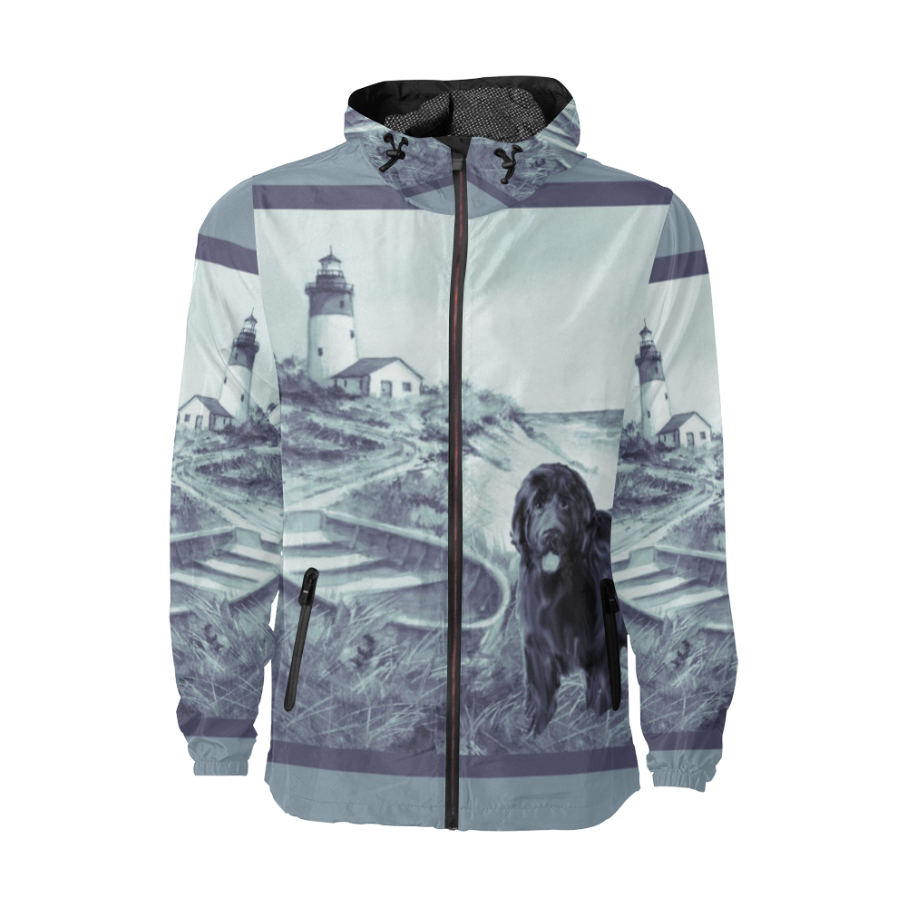 blue newf windbreaker Unisex All Over Print Windbreaker (Model H23)