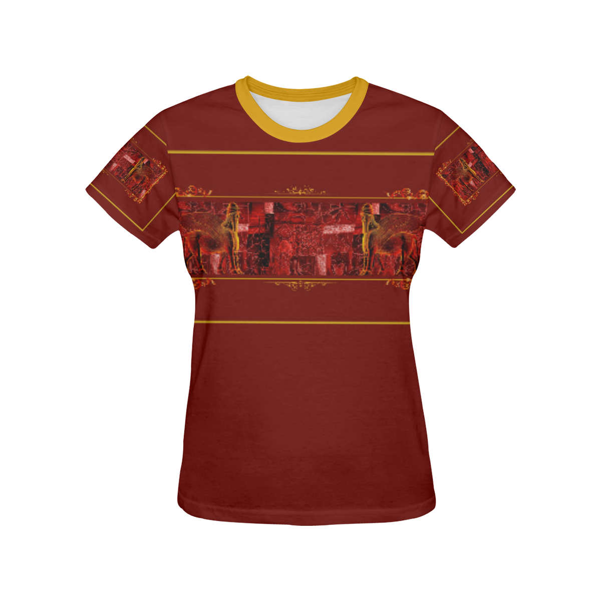 Lamassu Art All Over Print T-shirt for Women/Large Size (USA Size) (Model T40)
