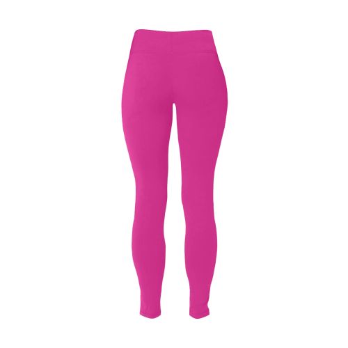 color Barbie pink Women's Plus Size High Waist Leggings (Model L44)