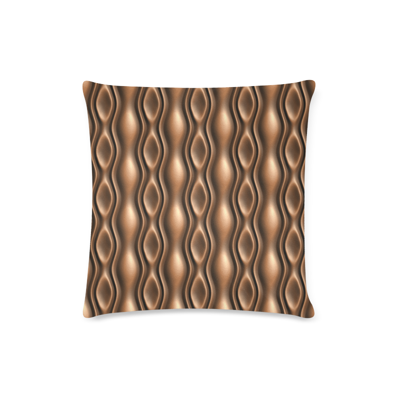 Brown leather abstract wave Custom Zippered Pillow Case 16"x16"(Twin Sides)