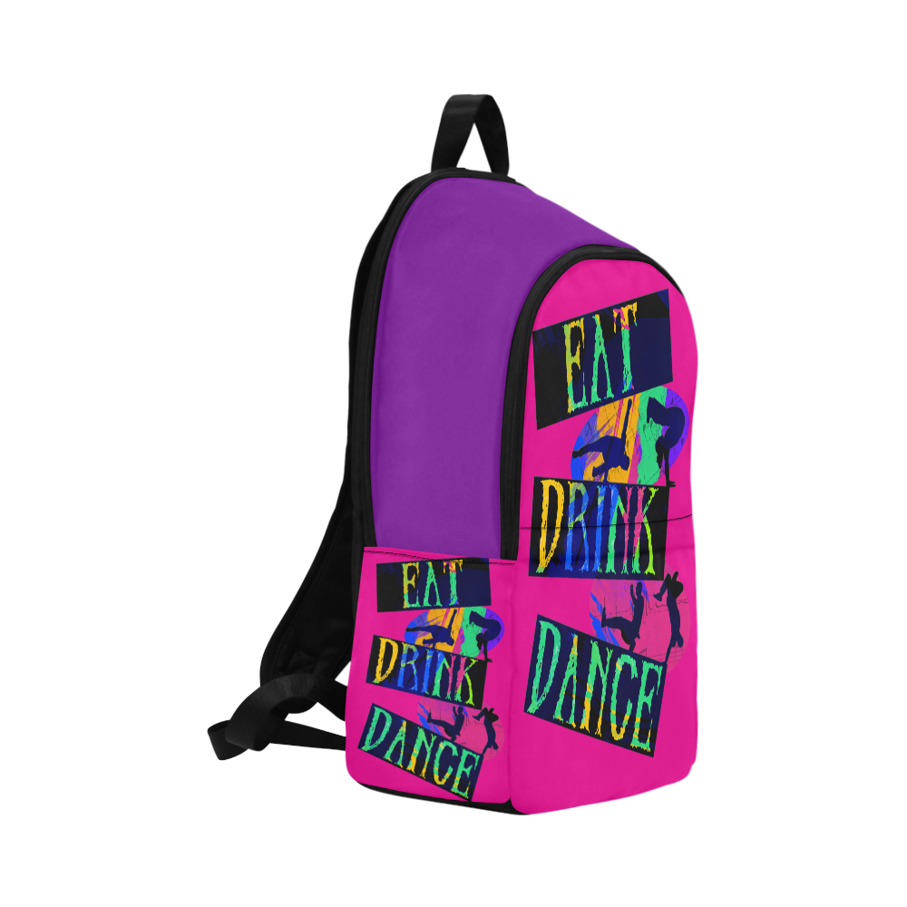 Break Dancing Colorful / Pink / Purple Fabric Backpack for Adult (Model 1659)