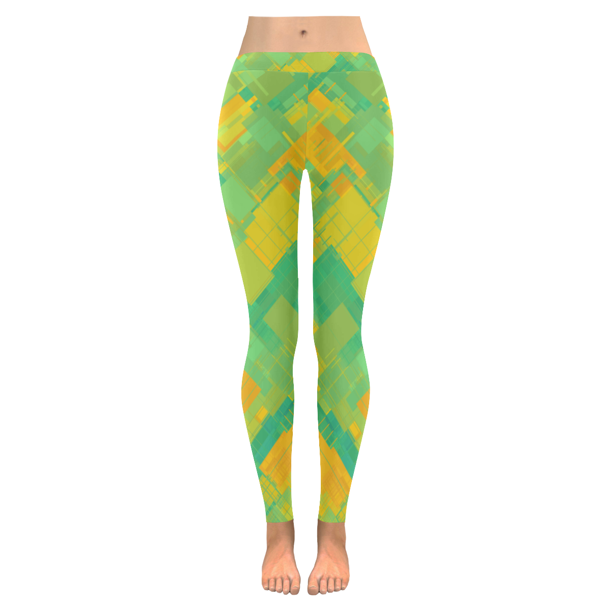 Summer Colors Abstract Pattern Women's Low Rise Leggings (Invisible Stitch) (Model L05)