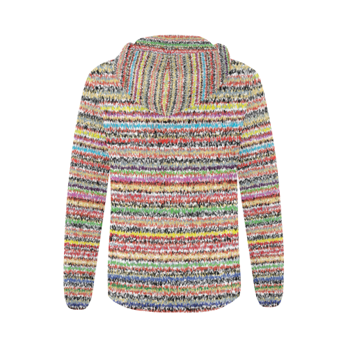 Patterns of colorful lines All Over Print Full Zip Hoodie for Women (Model H14)