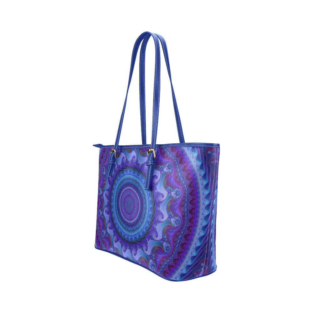 MANDALA PASSION OF LOVE Leather Tote Bag/Small (Model 1651)