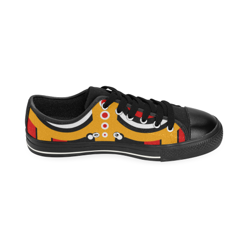 Red Yellow Tiki Tribal Men's Classic Canvas Shoes (Model 018)