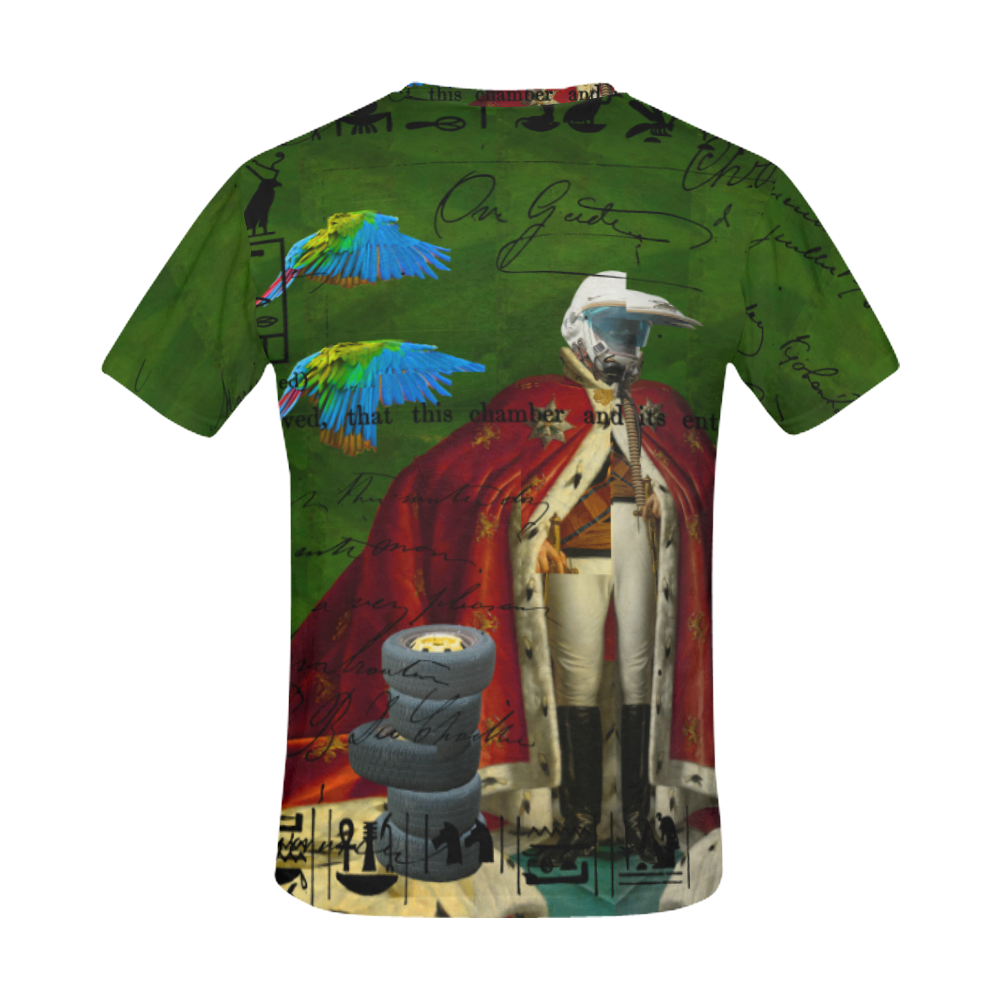 THE DISTORTED KING, THE DISTORTED COLORFUL PARROTS AND THEIR DISTORTED TREASURE OF SPARE TIRES II All Over Print T-Shirt for Men (USA Size) (Model T40)