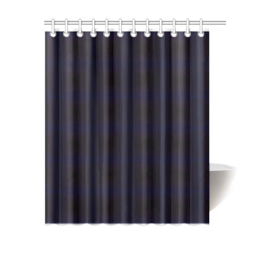 Royal blue on black squares Shower Curtain 60"x72"