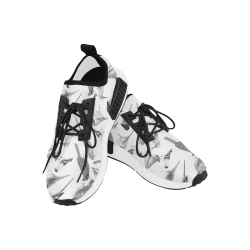 Black and white birds against white background sea Women’s Draco Running Shoes (Model 025)