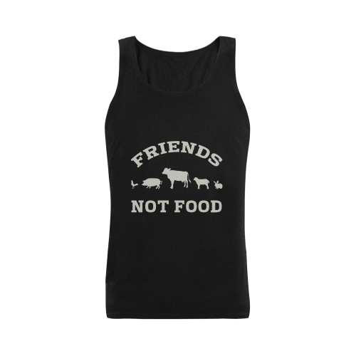 Friends Not Food (Go Vegan) Men's Shoulder-Free Tank Top (Model T33)
