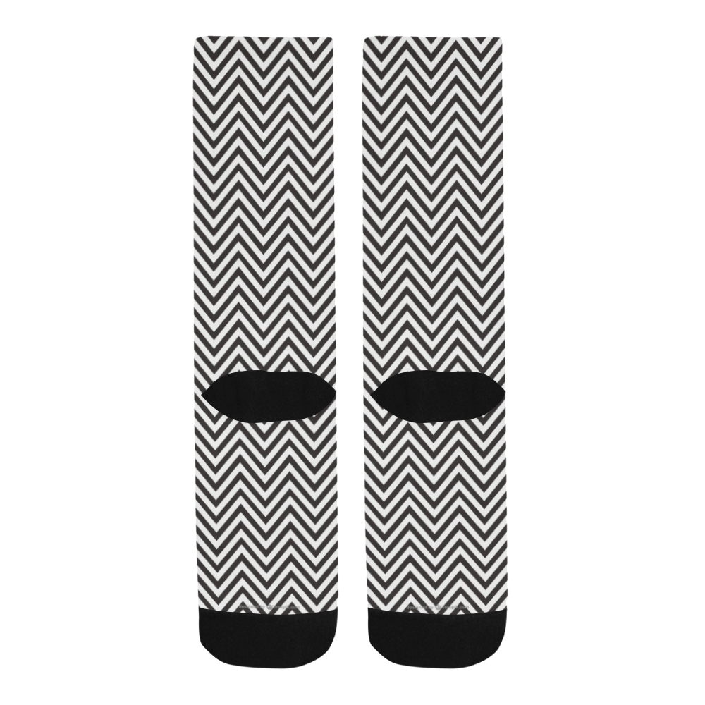 Black & White Chevron Men's Custom Socks
