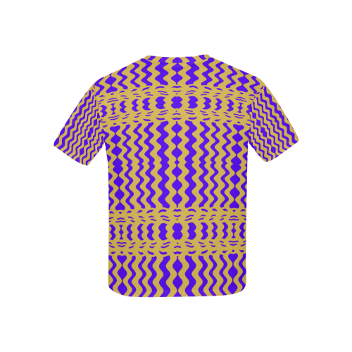 Purple Yellow Modern  Waves Lines Kids' All Over Print T-shirt (USA Size) (Model T40)