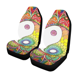 Rainbow Floral Yin-Yahg Car Seat Covers (Set of 2)