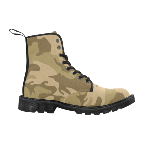 Autumn Camouflage Pattern Martin Boots for Men (Black) (Model 1203H)