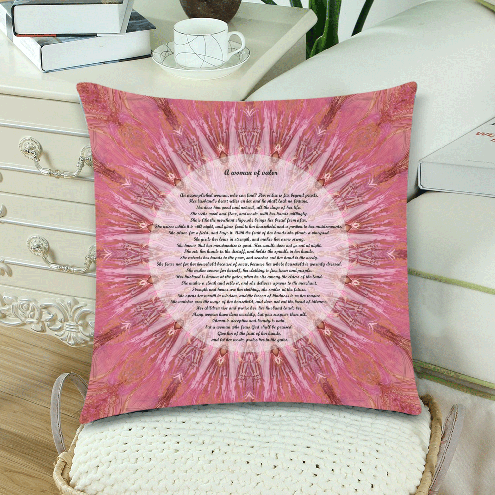 a woman of valor-17x17-9 Custom Zippered Pillow Cases 18"x 18" (Twin Sides) (Set of 2)