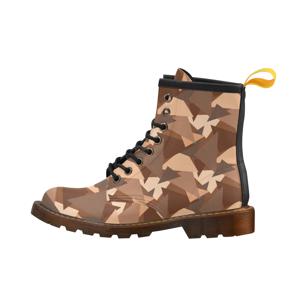 Brown Chocolate Caramel Camouflage High Grade PU Leather Martin Boots For Women Model 402H
