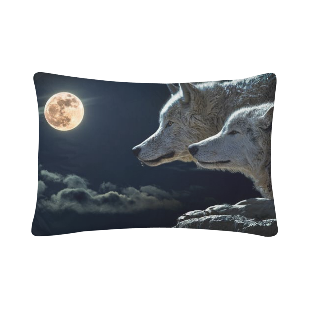 wolf and moon pillows Custom Pillow Case 20"x 30" (One Side) (Set of 2)