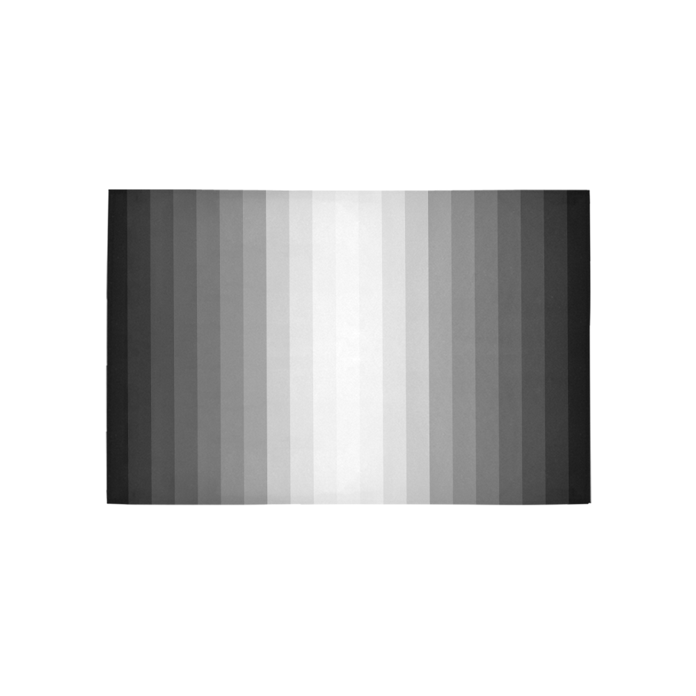 Black, grey, white multicolored stripes Area Rug 5'x3'3''