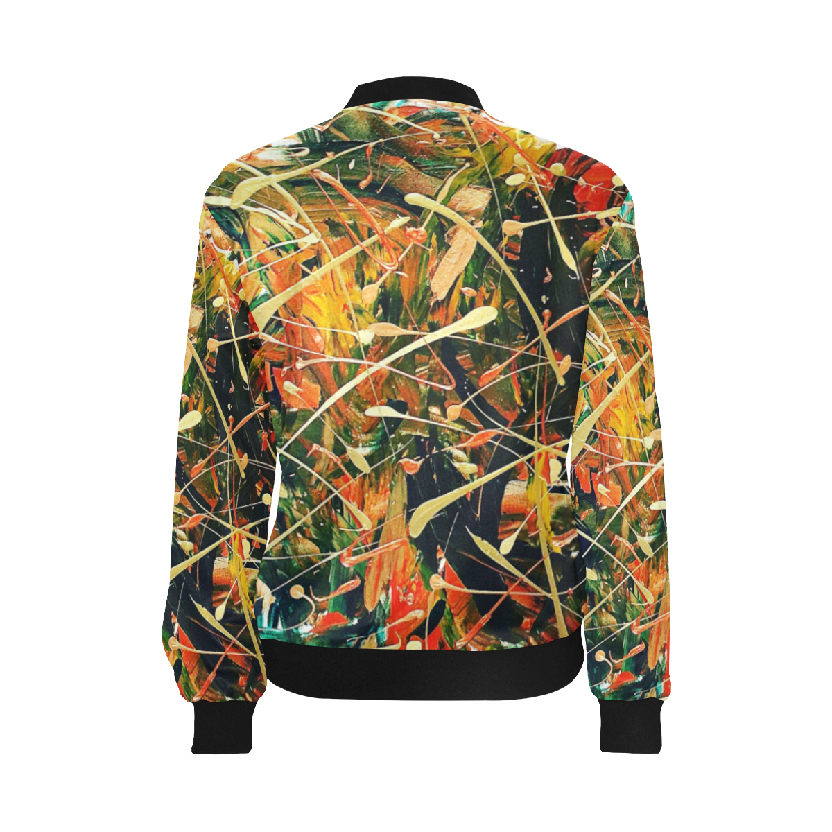 Gold All Over Print Bomber Jacket for Women (Model H36)