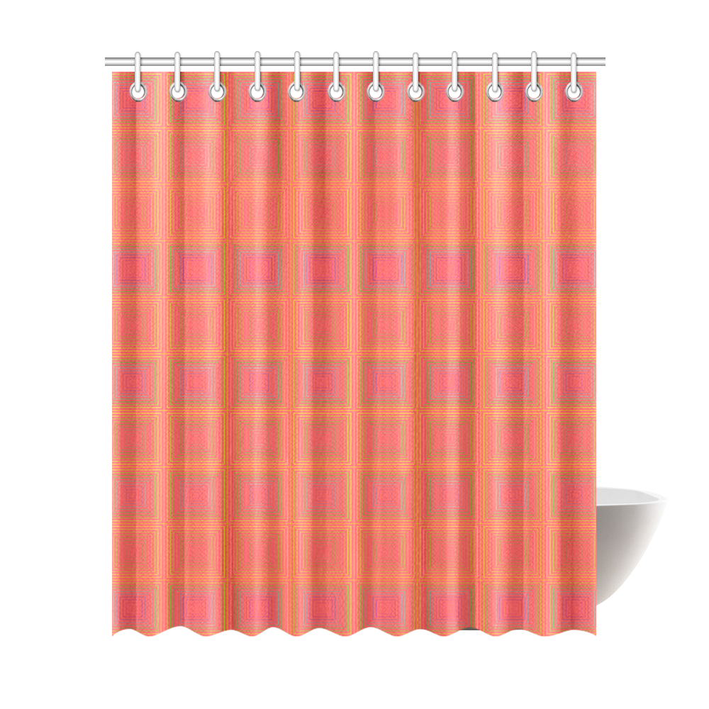 Pale pink golden multiple squares Shower Curtain 72"x84"