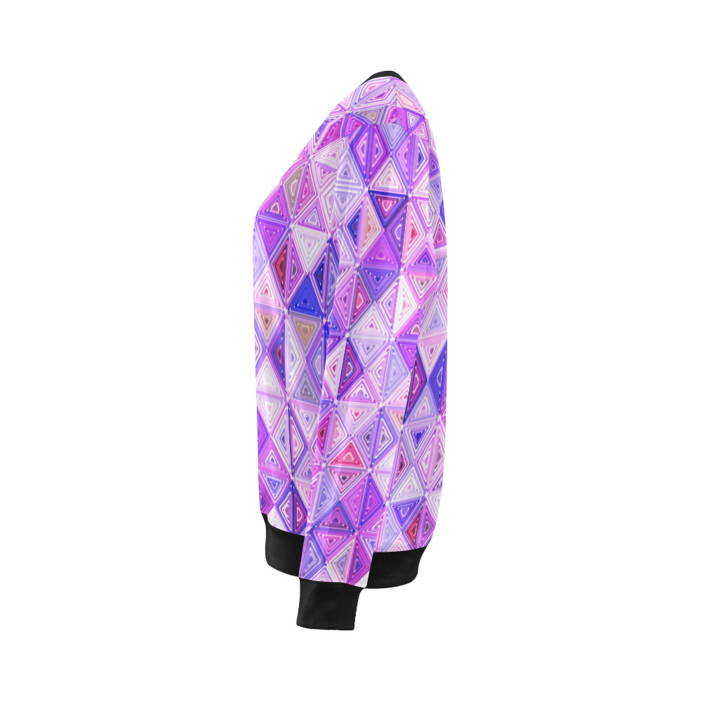 Colorful Geometric Pattern All Over Print Crewneck Sweatshirt for Women (Model H18)