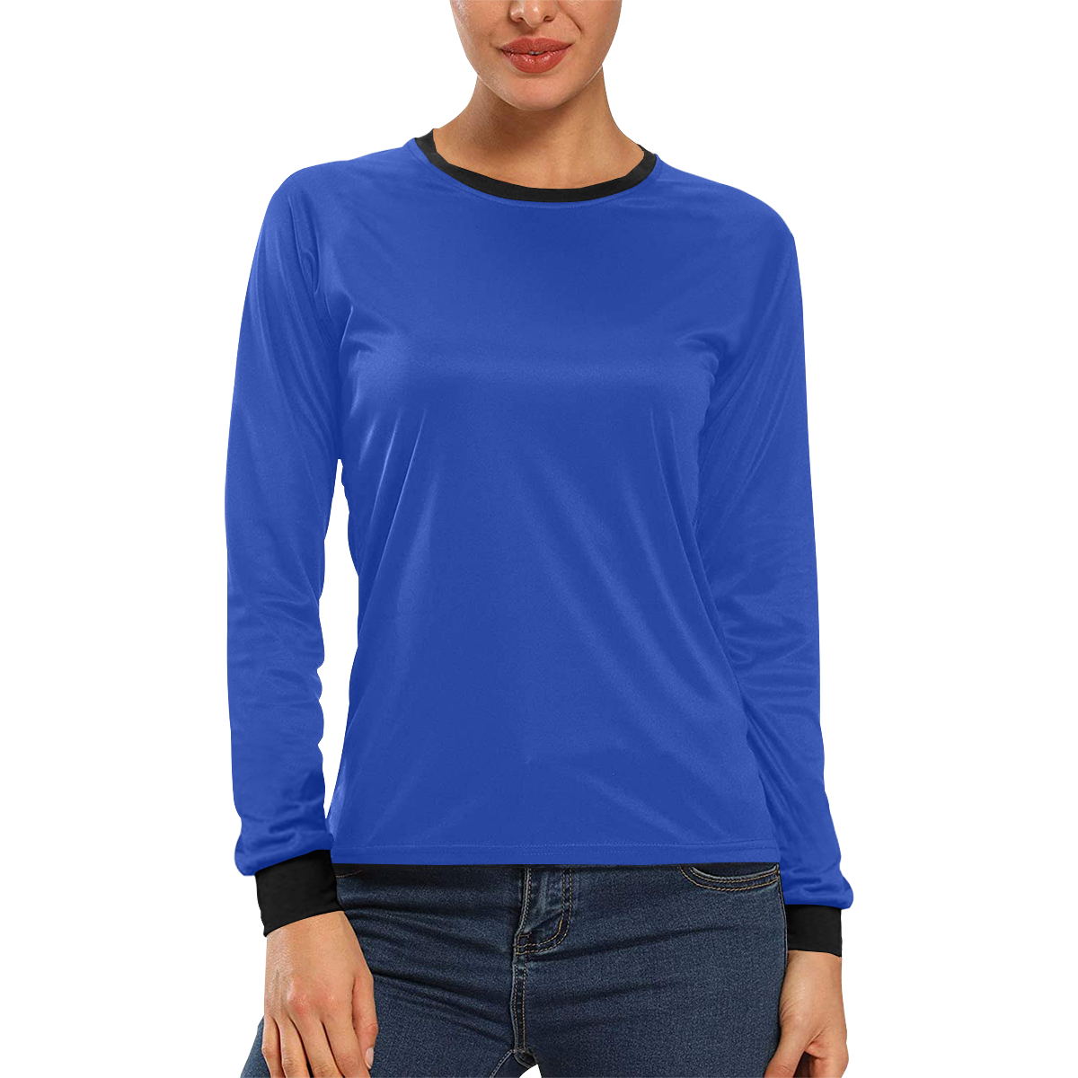 color Egyptian blue Women's All Over Print Long Sleeve T-shirt (Model T51)