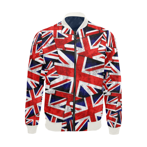 Union Jack British UK Flag All Over Print Bomber Jacket for Men/Large Size (Model H19)
