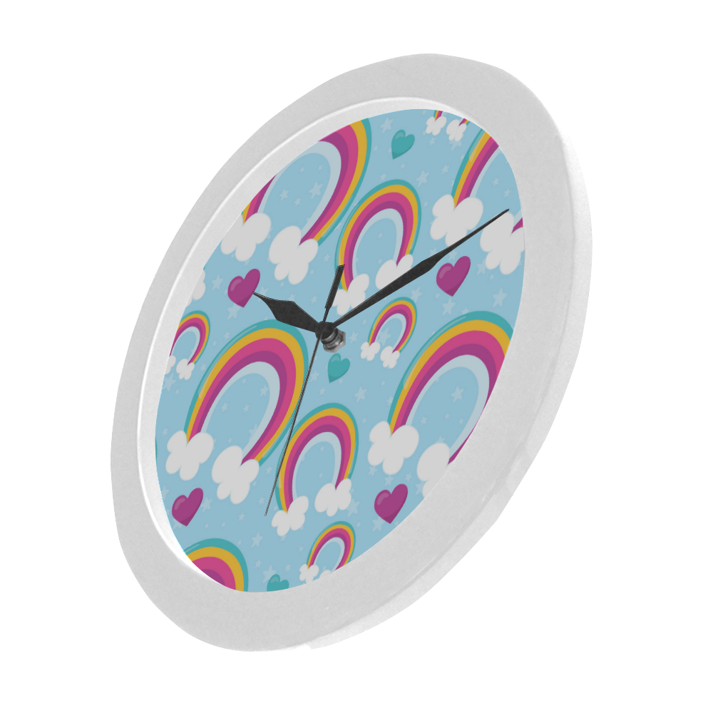 Rainbow Sky Circular Plastic Wall clock