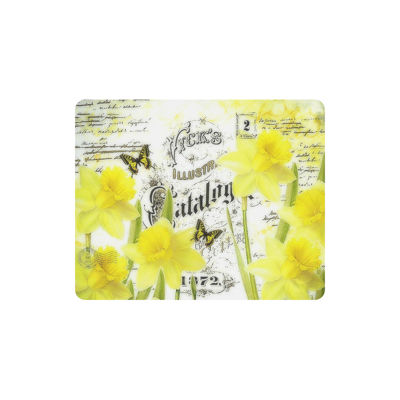 vintage daffodils Rectangle Mousepad