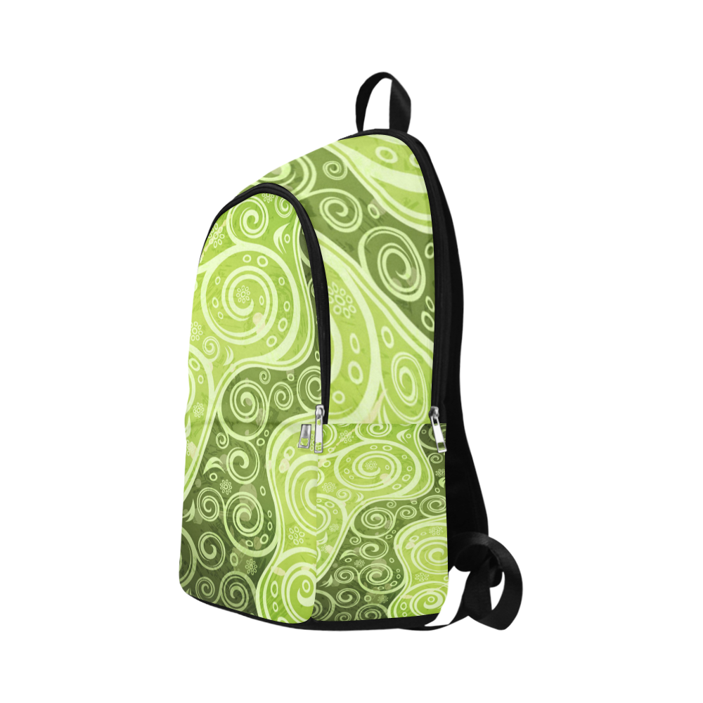 Abstract-Vintage-Floral-Green Fabric Backpack for Adult (Model 1659)