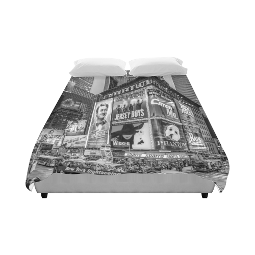 Times Square III Special Finale Edition B&W Duvet Cover 86"x70" ( All-over-print)