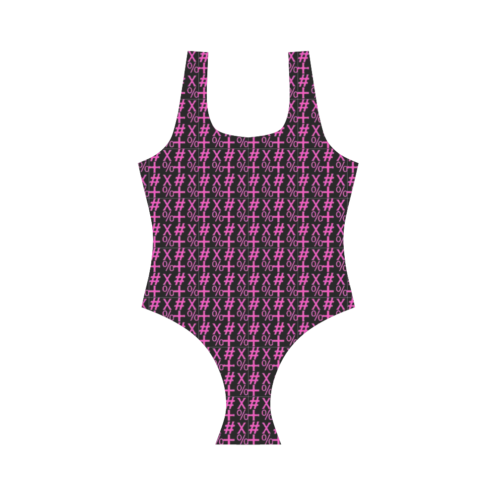 NUMBERS Collection Symbols Pink Vest One Piece Swimsuit (Model S04)