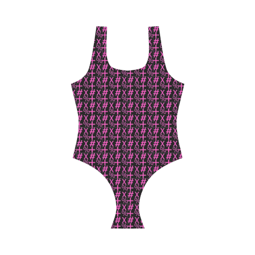 NUMBERS Collection Symbols Pink Vest One Piece Swimsuit (Model S04)