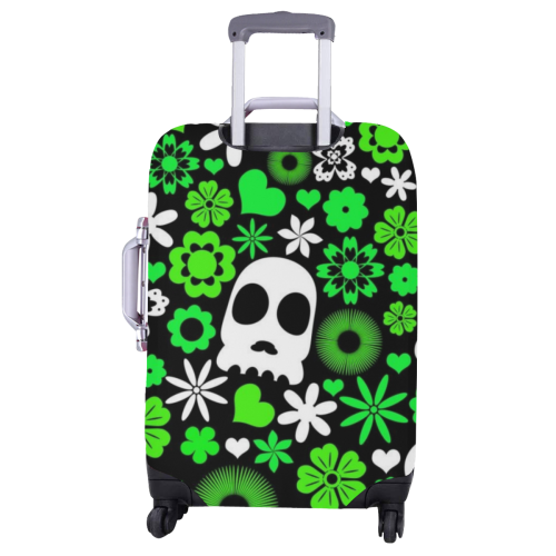 Skull And Floral Pattern Luggage Cover/Large 26"-28"