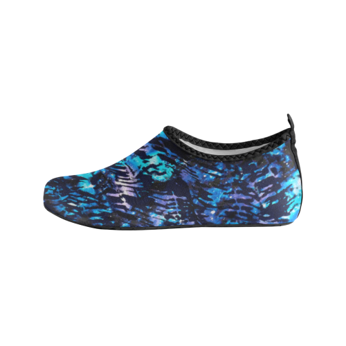 Blue Cosmos Shibori Pattern Women's Slip-On Water Shoes (Model 056)