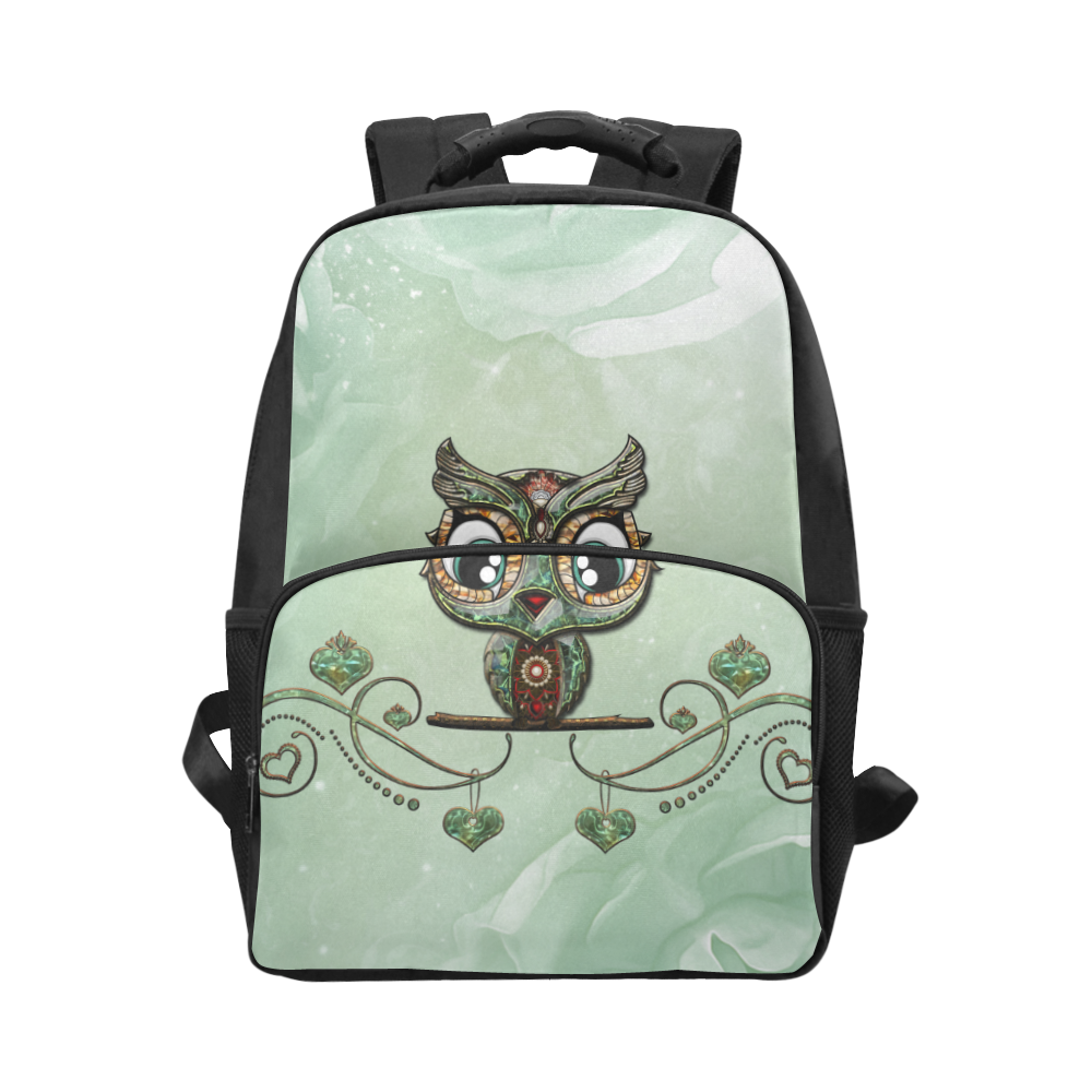 Cute little owl, diamonds Unisex Laptop Backpack (Model 1663)