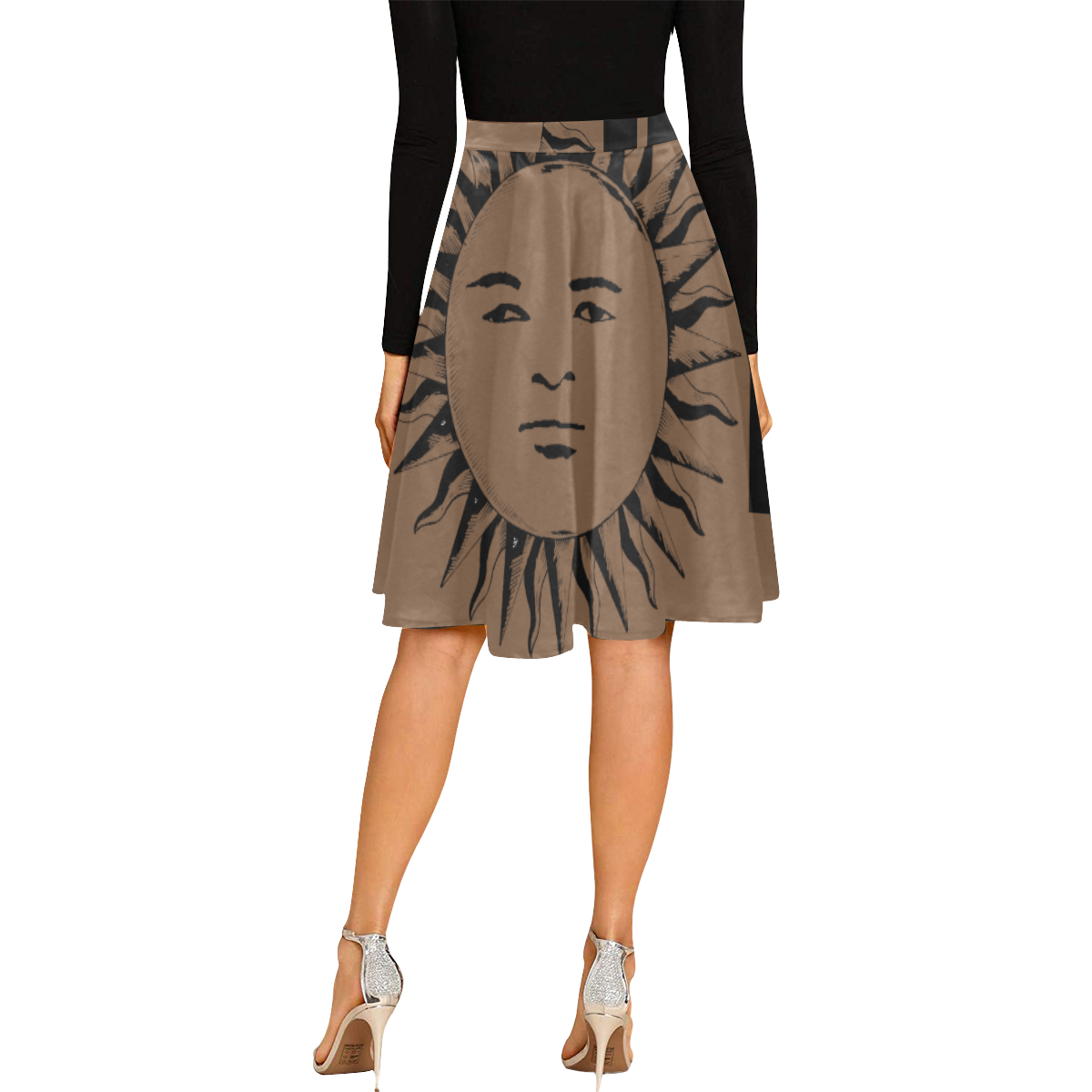 GOD Midi Skirt H Brown Melete Pleated Midi Skirt (Model D15)