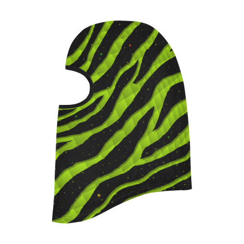 Ripped SpaceTime Stripes - Lime All Over Print Balaclava