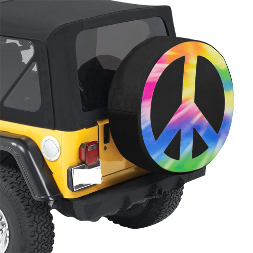 Color Peace Sign 34 Inch Spare Tire Cover