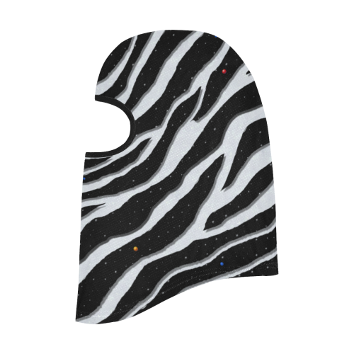 Ripped SpaceTime Stripes - Glitter White All Over Print Balaclava