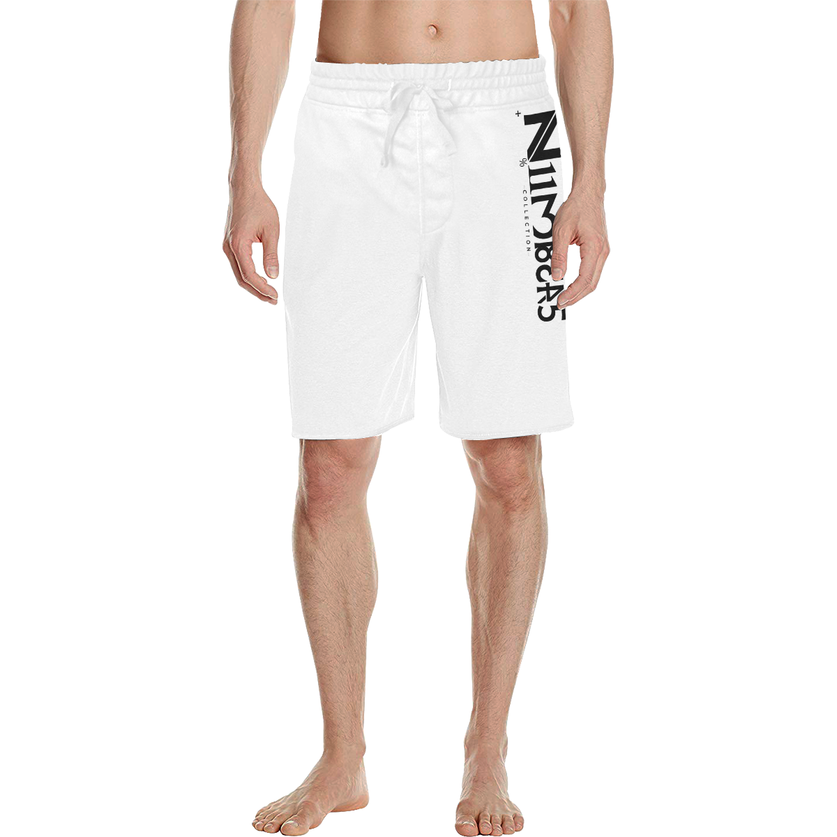 NUMBERS Collection White/Black 3 Men's All Over Print Casual Shorts (Model L23)