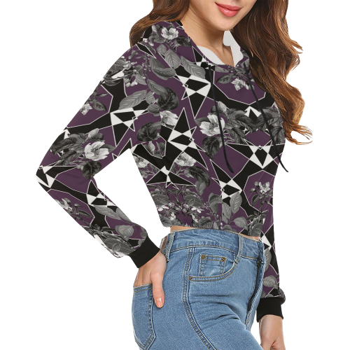 collage_ Limbo_ gloria sanchez All Over Print Crop Hoodie for Women (Model H22)