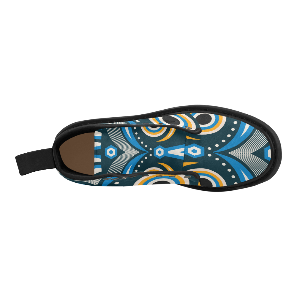 lulua tribal Martin Boots for Men (Black) (Model 1203H)